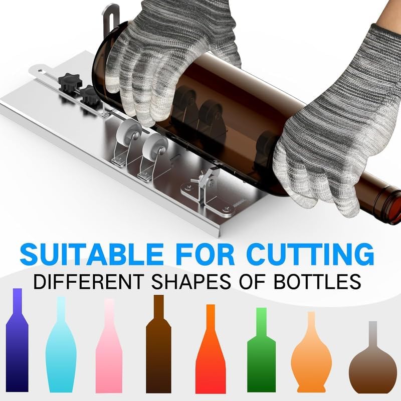 Camdios Glass Bottle Cutter & Bottle Cutter, Upgraded Glass Cutter for Bottles with Glass Cutting Oil, Glass Cutting Kit for Wine, Beer, Liquor, Whiskey, Alcohol, Champagne, Bottle Cutter for Round Bottles - Image 4